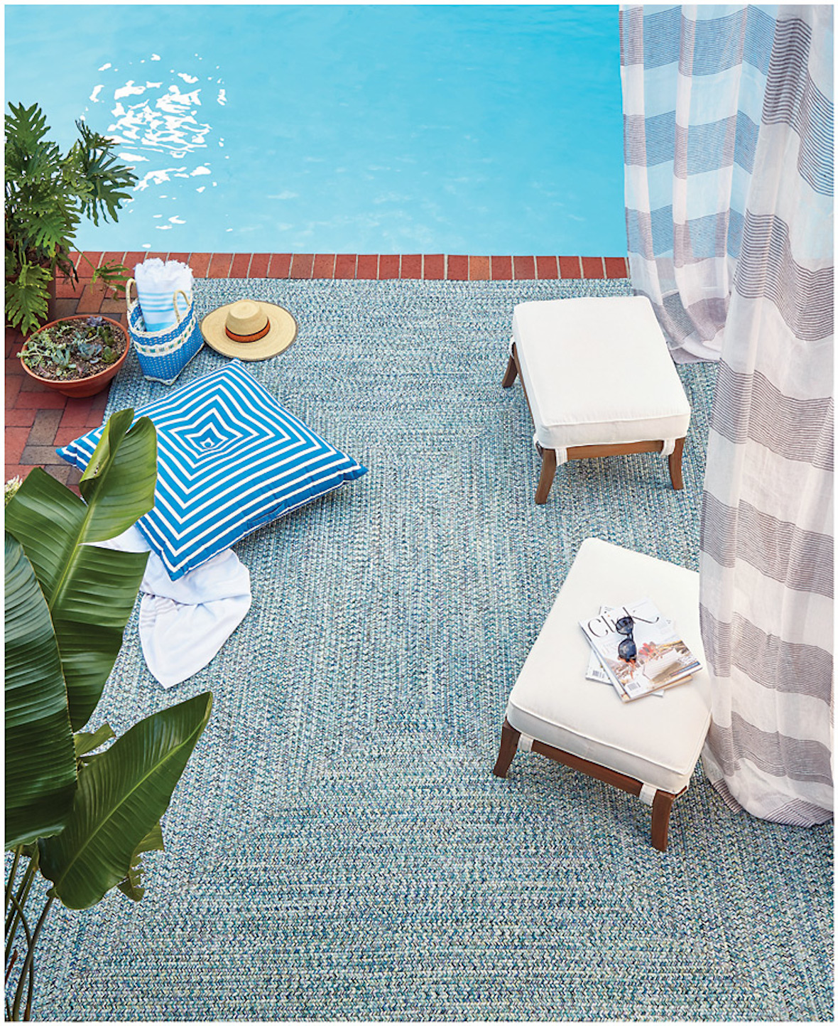 Capel Rugs Sea Glass Ocean Blue Braided Rugs