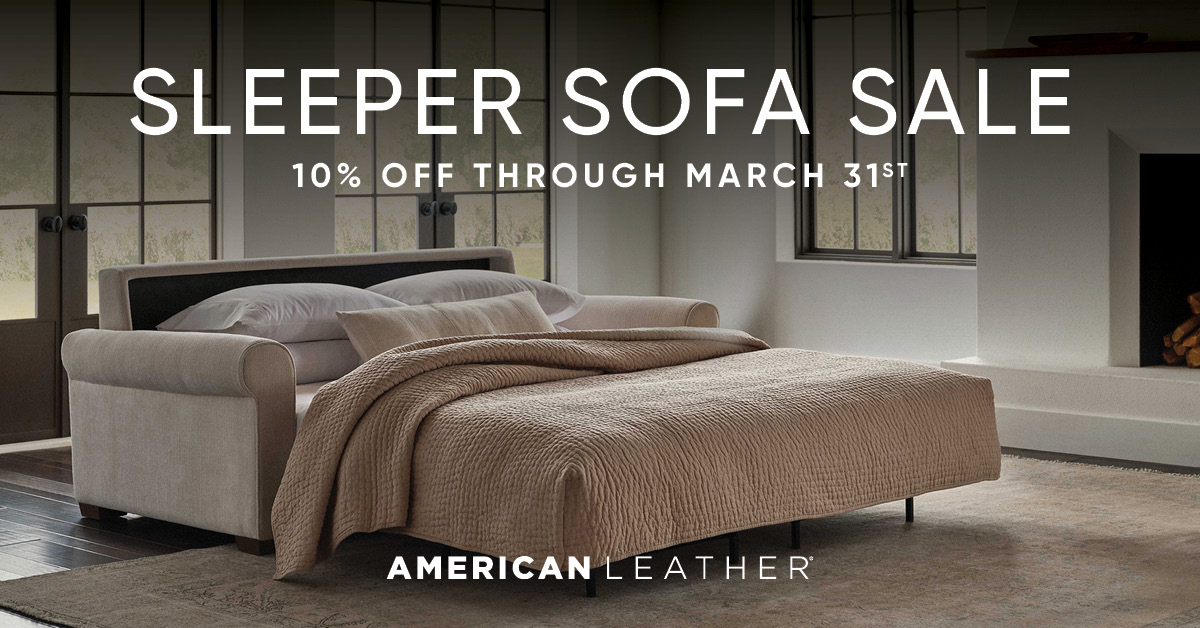 American Leather Sleeper Sale through March 31st