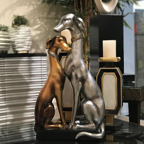 ArtMax Metallic Dog Statue at Sedlak Interiors 