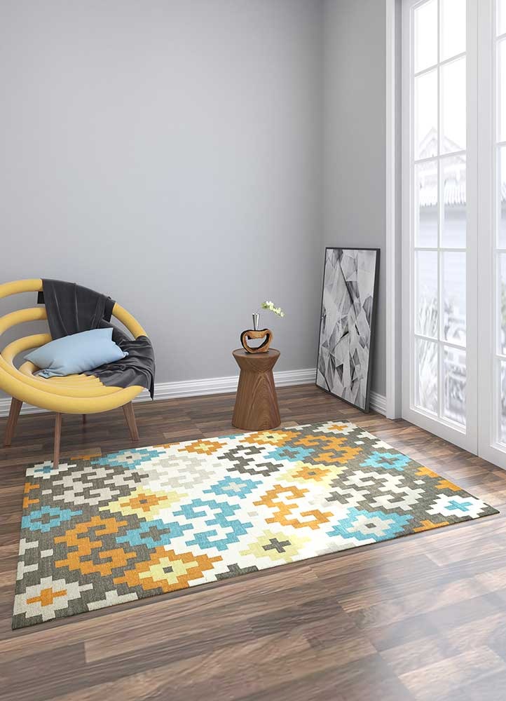 Boho patterned rug from Jaipur Rugs in living room