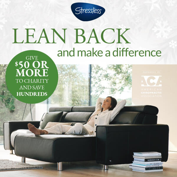 Save hundreds on select Stressless furniture during Stressless Charity of Choice Event