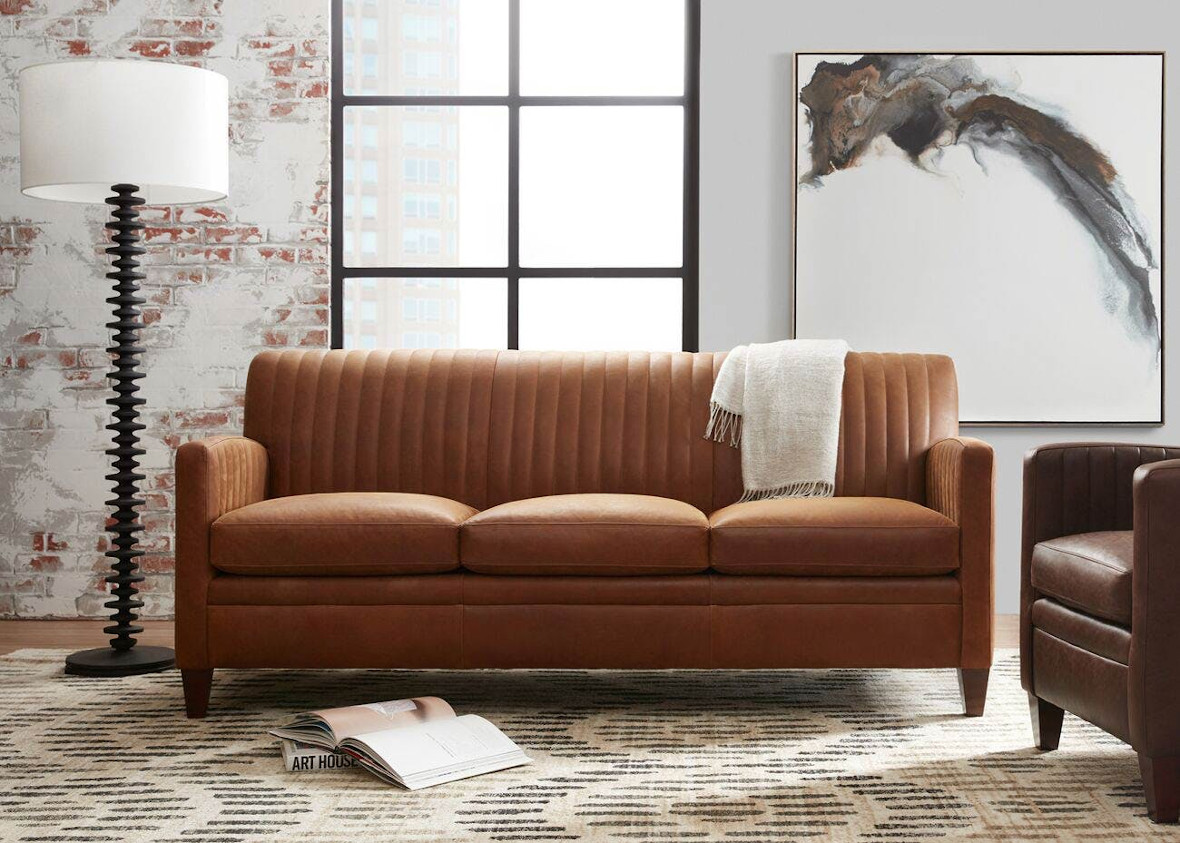 Barnabus Leather Stationary Sofa